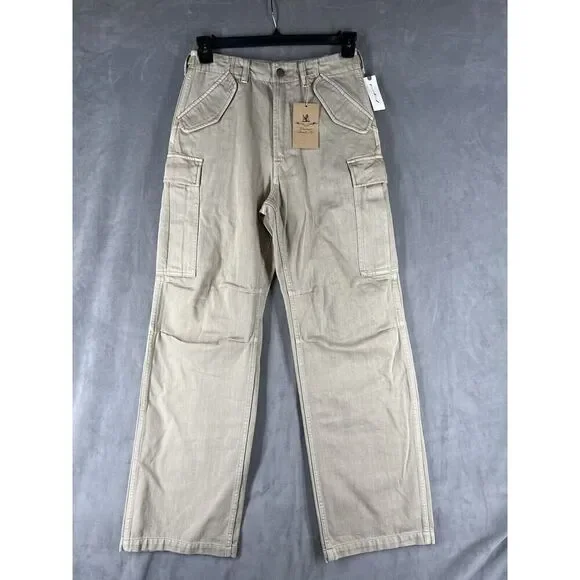 Denimist Wide Leg Cargo Pants Size 24 Tan - Picture 2 of 9
